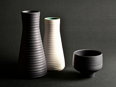 larskanter-design : Handgedrehtes schwarzes und weißes Porzellan